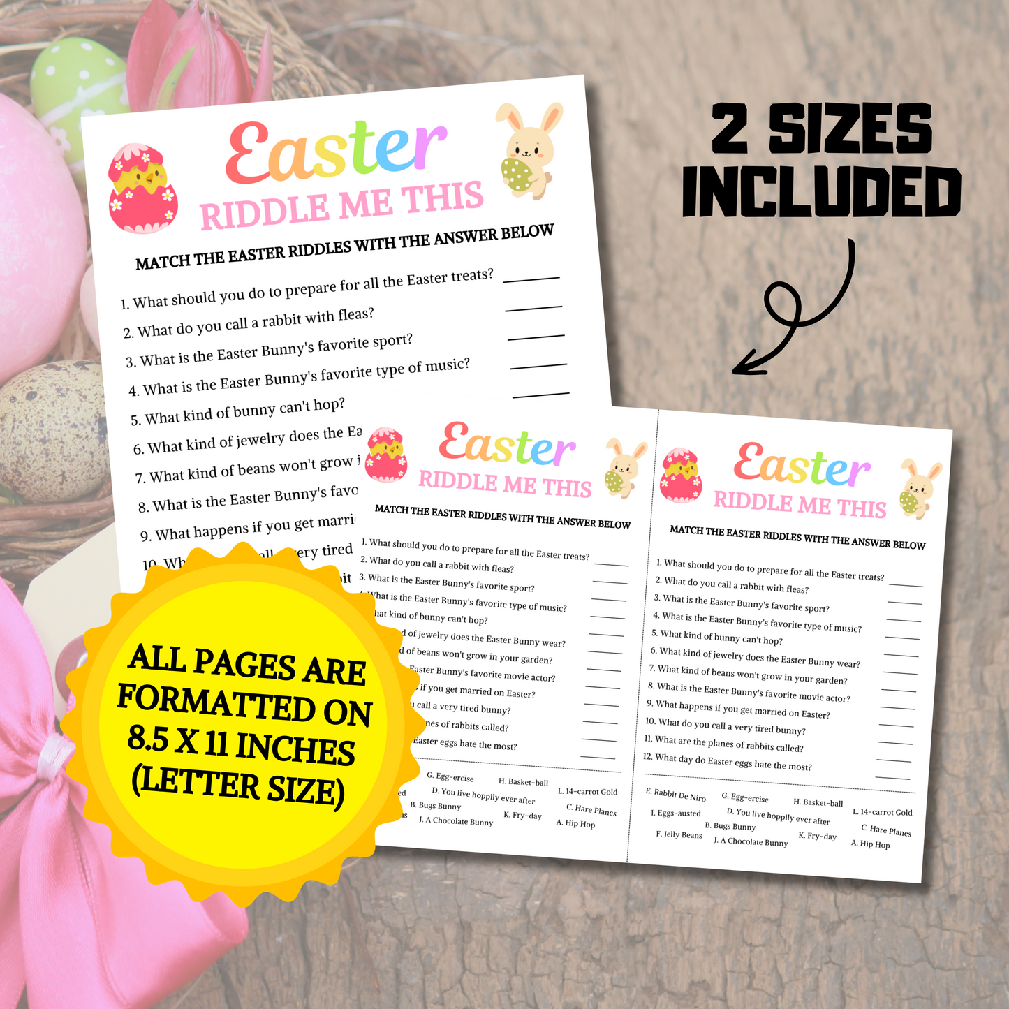 Easter Riddle Me This Game | Printable Easter Party Riddles Game