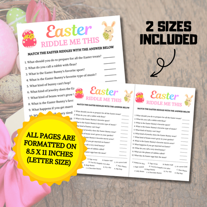 Easter Riddle Me This Game | Printable Easter Party Riddles Game