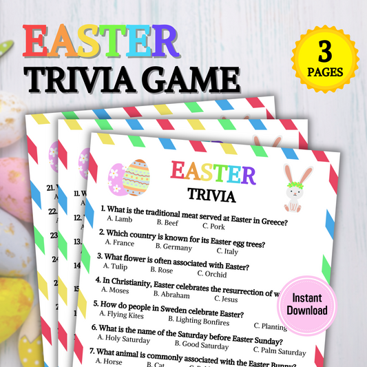 Easter Trivia Game | Easter Knowledge Quiz Printable