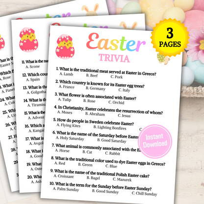 Easter Trivia Game | Easter Party Trivia Quiz