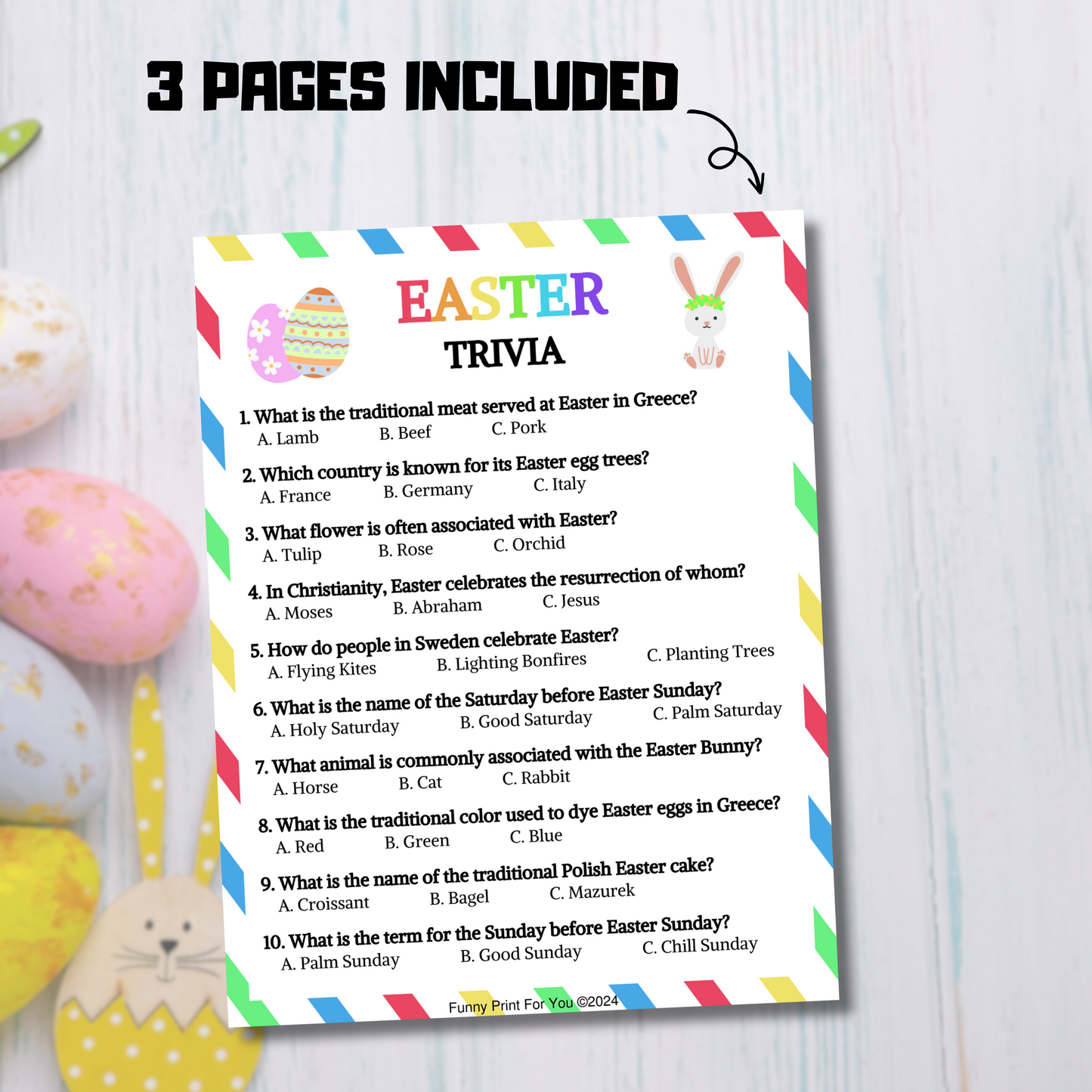 Easter Trivia Game | Easter Knowledge Quiz Printable