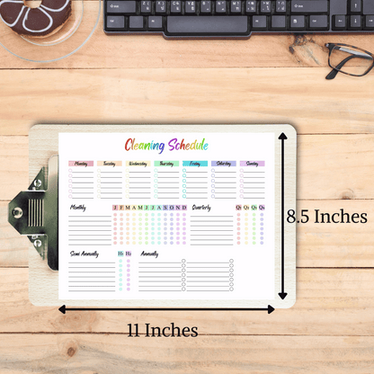Editable Cleaning Schedule 3: Rainbow Color Print Out Demo