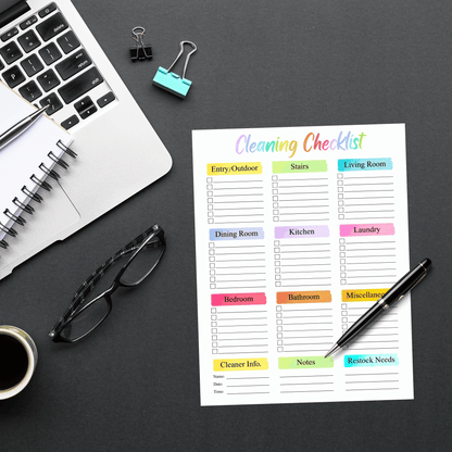 Editable Cleaning Schedule 4: Rainbow Color Print Out Demo