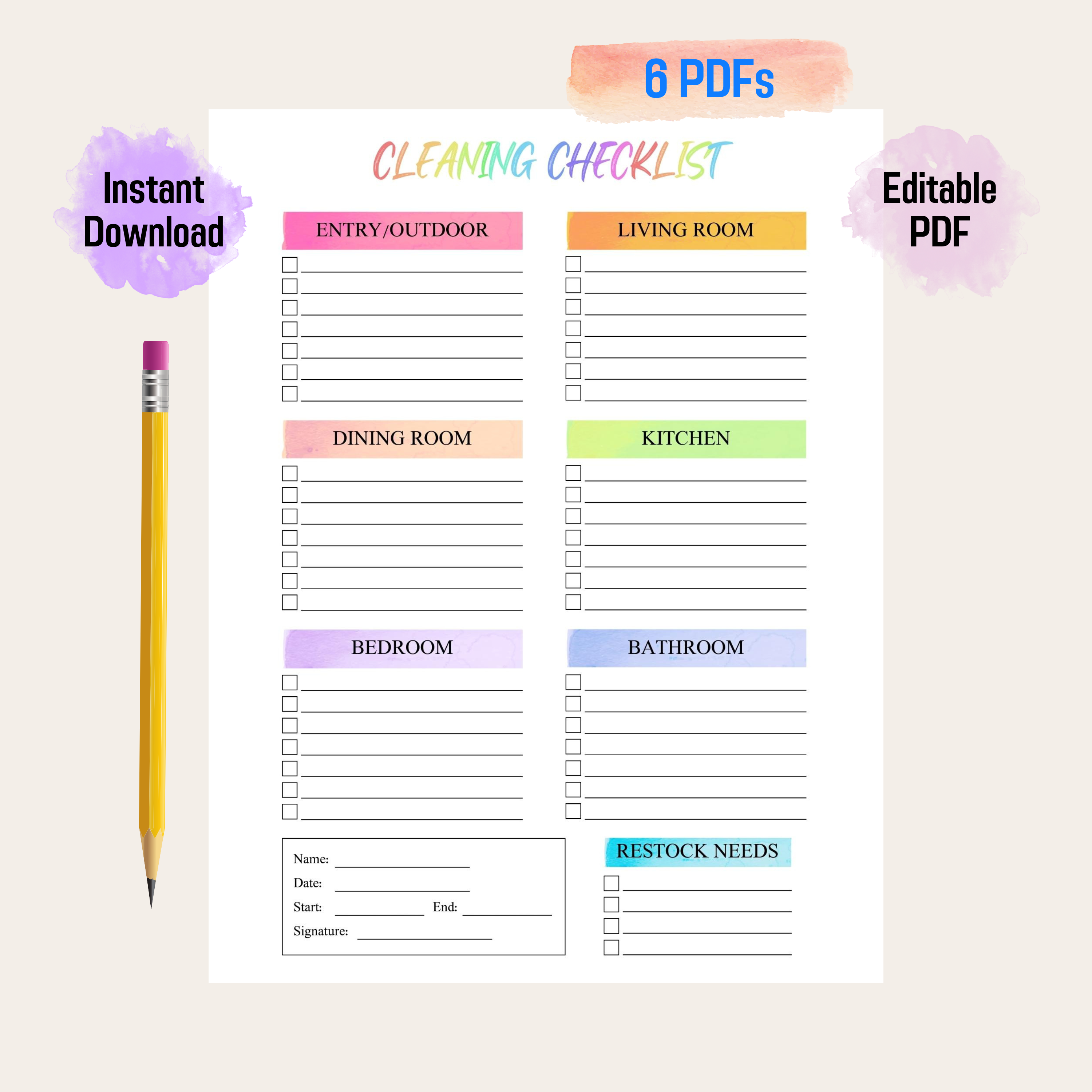 Printable Efficient Airbnb Cleaning Schedule Template Rainbow Color E printable-efficient-airbnb-cleaning-schedule-template-rainbow-color-e