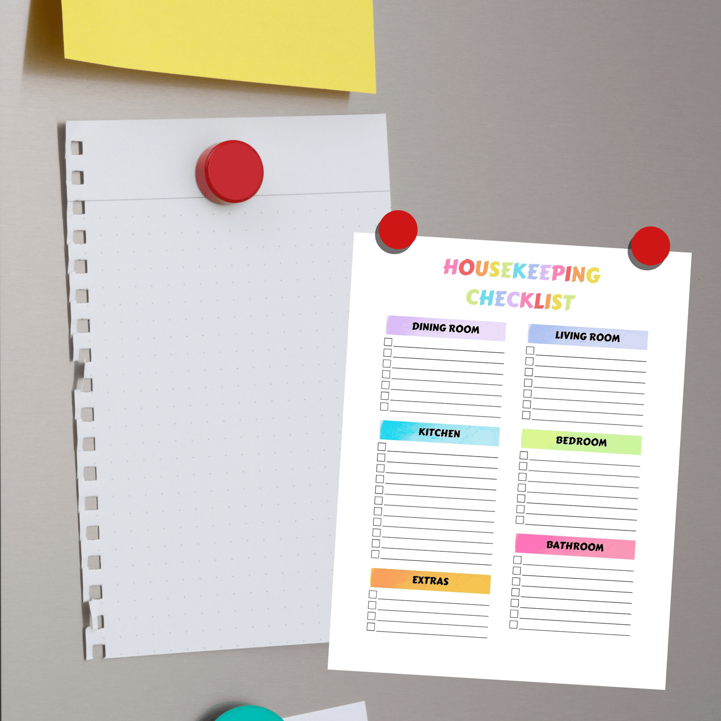 Editable Cleaning Schedule 6: Rainbow Color Print Out Demo