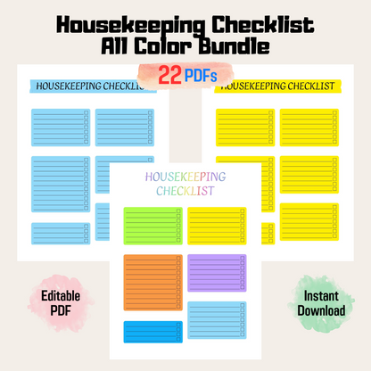 Efficient and Organized Airbnb Cleaning Checklist Rainbow Color, House Chore List, Cleaning Checklist Spreadsheet Template PDF