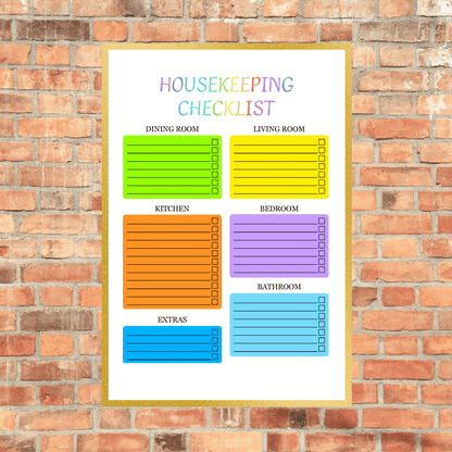 Editable Cleaning Schedule 7: Rainbow Color Print Out Demo