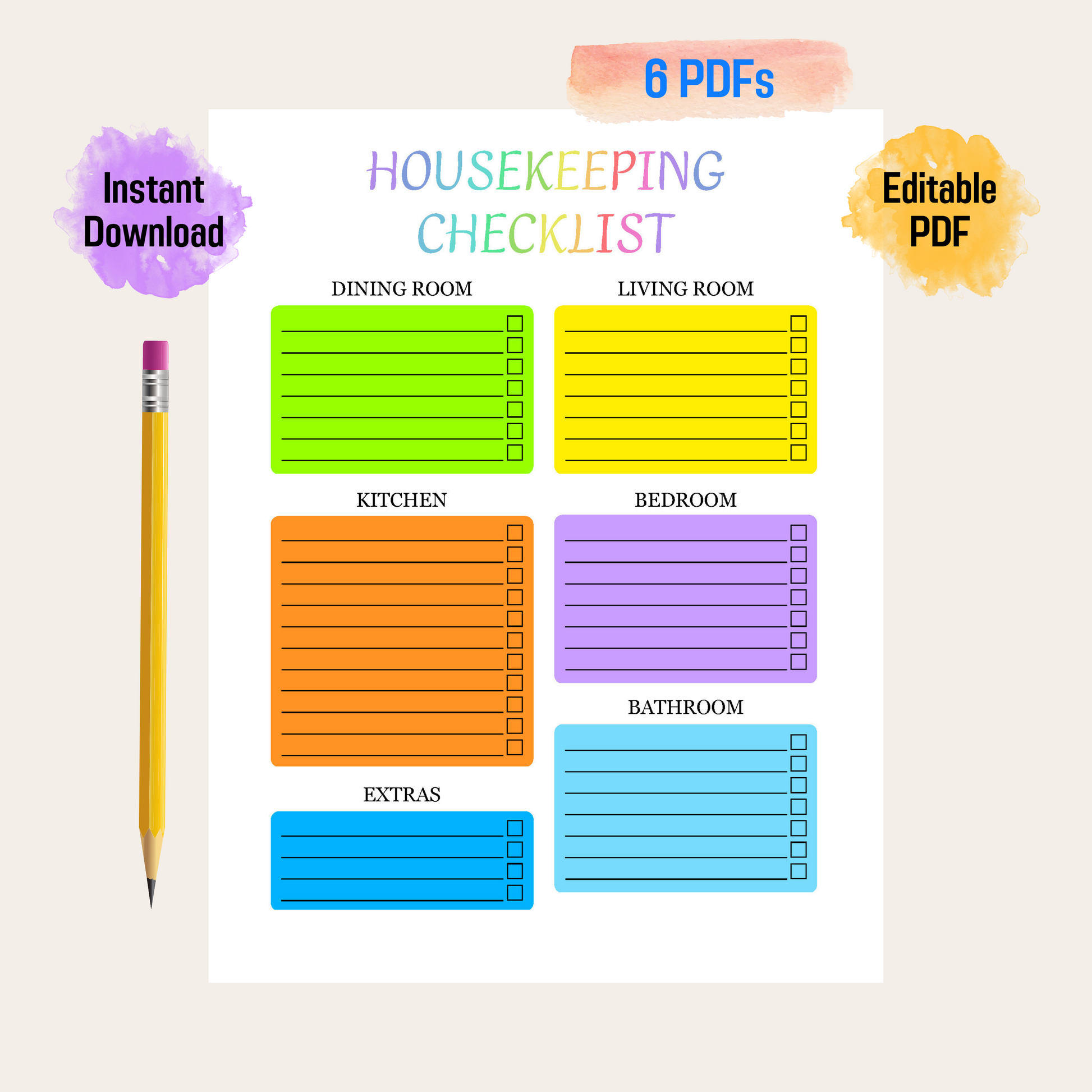 Efficient and Organized Airbnb Cleaning Checklist Rainbow Color, House – Funny Print For You efficient-and-organized-airbnb-cleaning-checklist-rainbow-color-house-funny-print-for-you