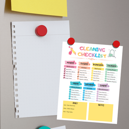 Editable Cleaning Schedule 8: Rainbow Color Print Out Demo