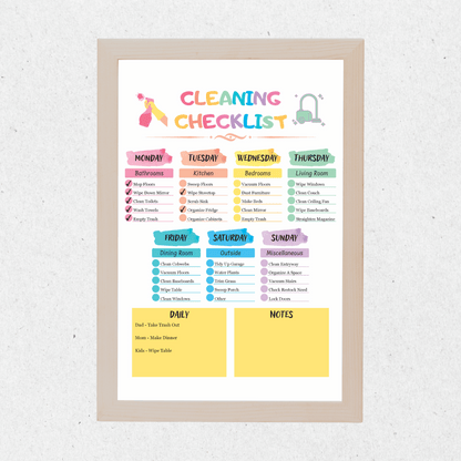 Editable Cleaning Schedule 8: Rainbow Color Print Out Demo