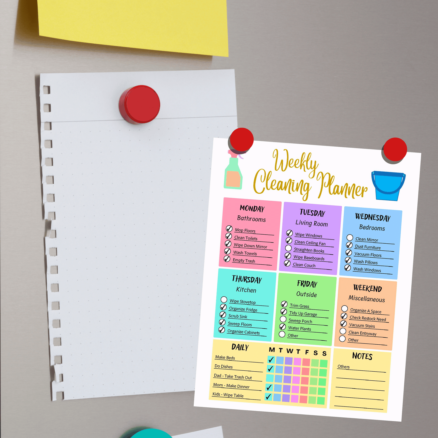 Editable Cleaning Schedule Bundle 3: All Color Bundle Print Out Demo