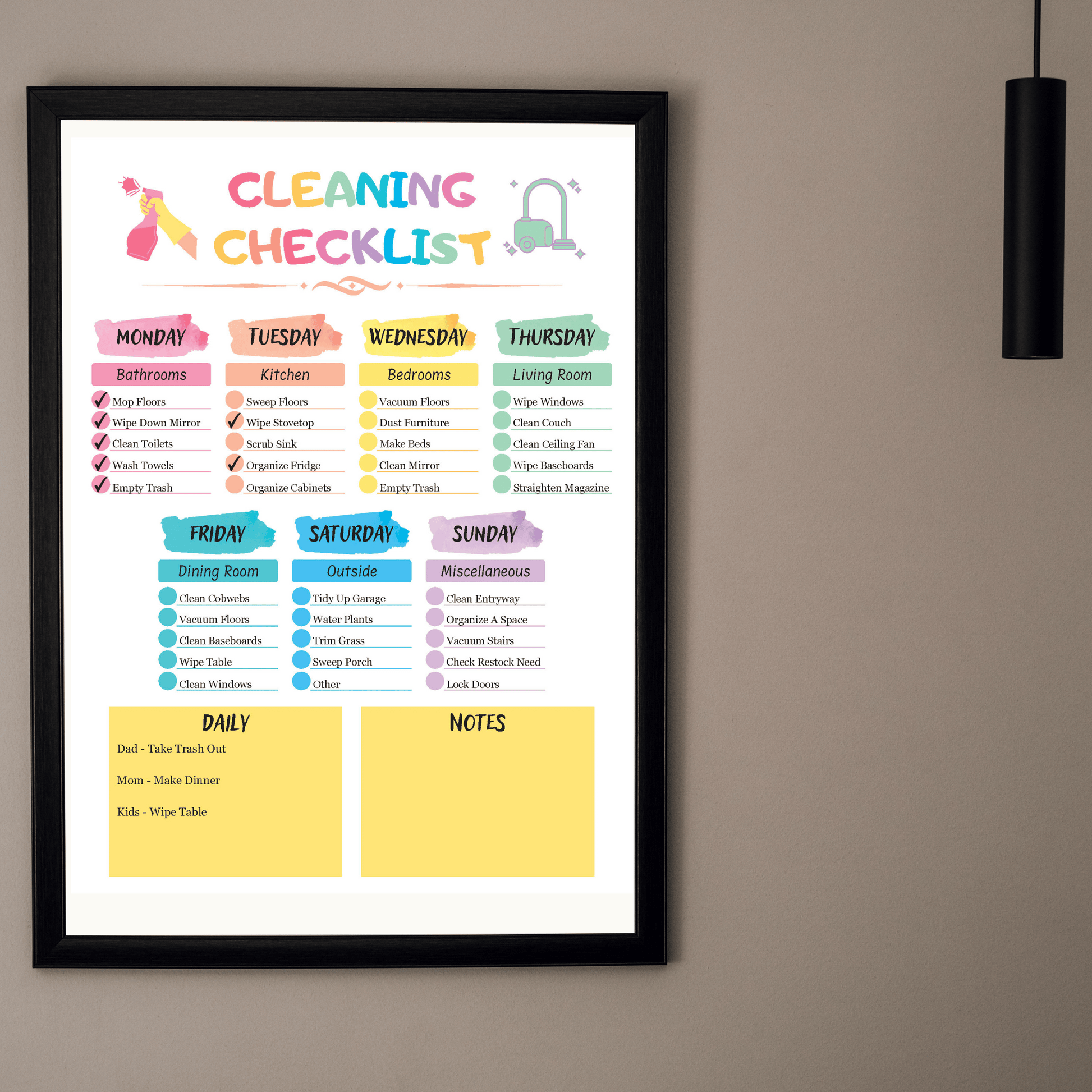 Editable Cleaning Schedule Bundle 3: All Color Bundle Print Out Demo