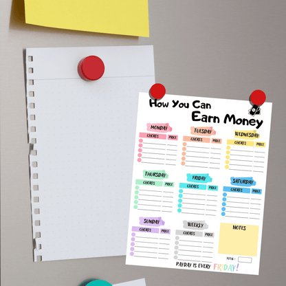 Editable How To Earn Money Chore Chart 6: Rainbow Color Print Out Demo
