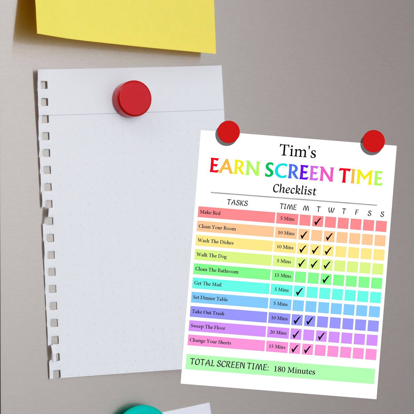 Editable Kids Screen Time Checklist 1: Print Out Demo