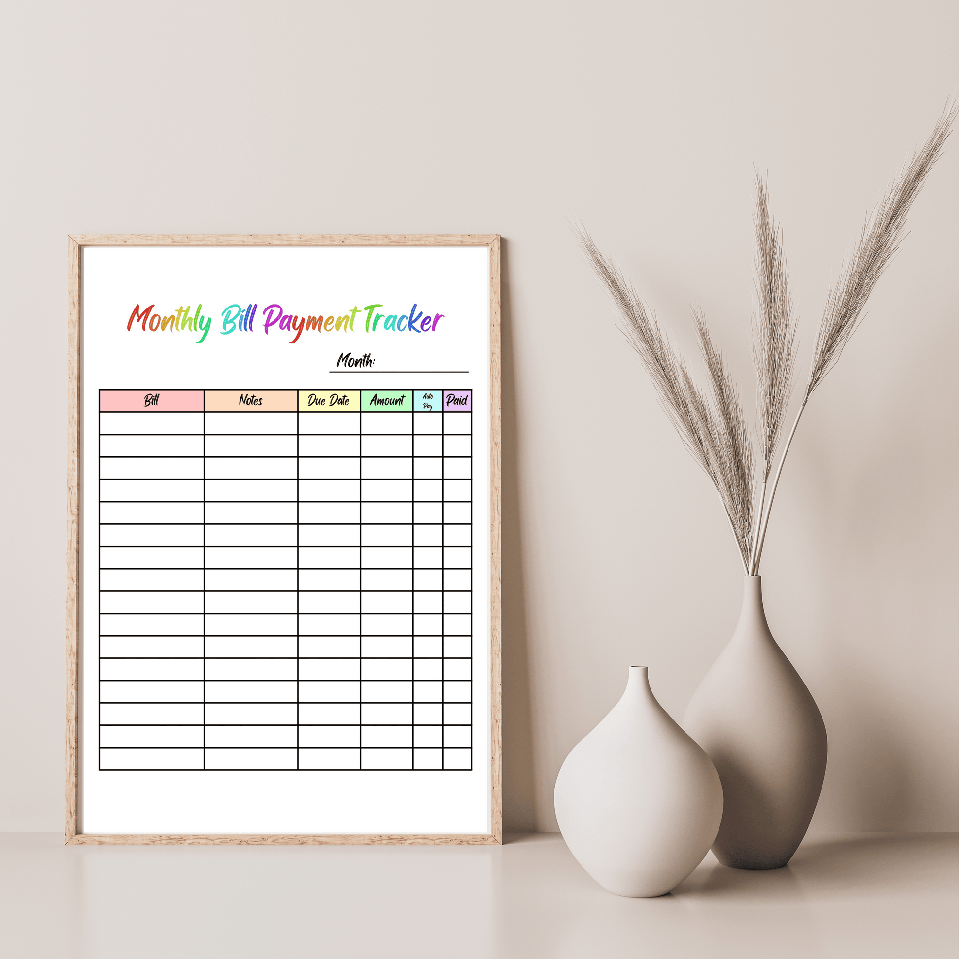 Monthly Bill Tracker Printable Bill Payment Tracker Bill Pay Checklist Organizer  Budget Planner A4 A5 US Letter Instant Download 