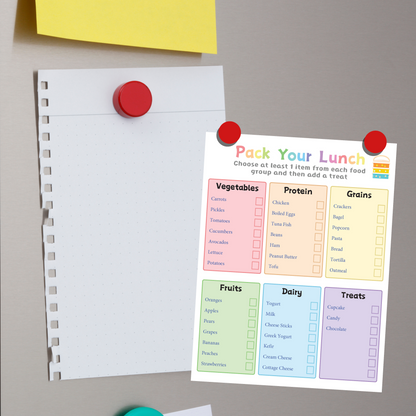 Editable Pack Lunchbox Checklist 1: Rainbow Color Print Out Demo