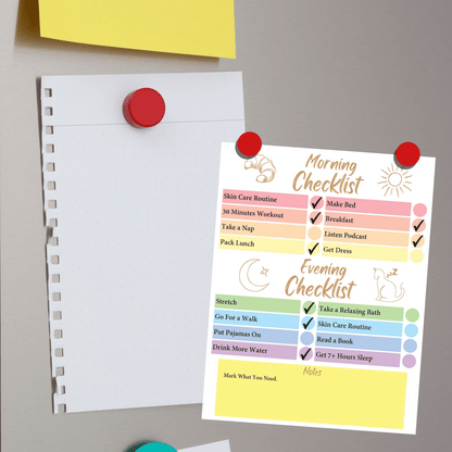 Editable Self Care Checklist 1: Rainbow Color Print Out Demo