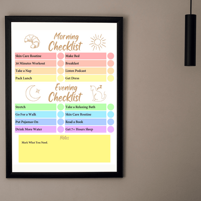 Editable Self Care Checklist 1: Rainbow Color Print Out Demo
