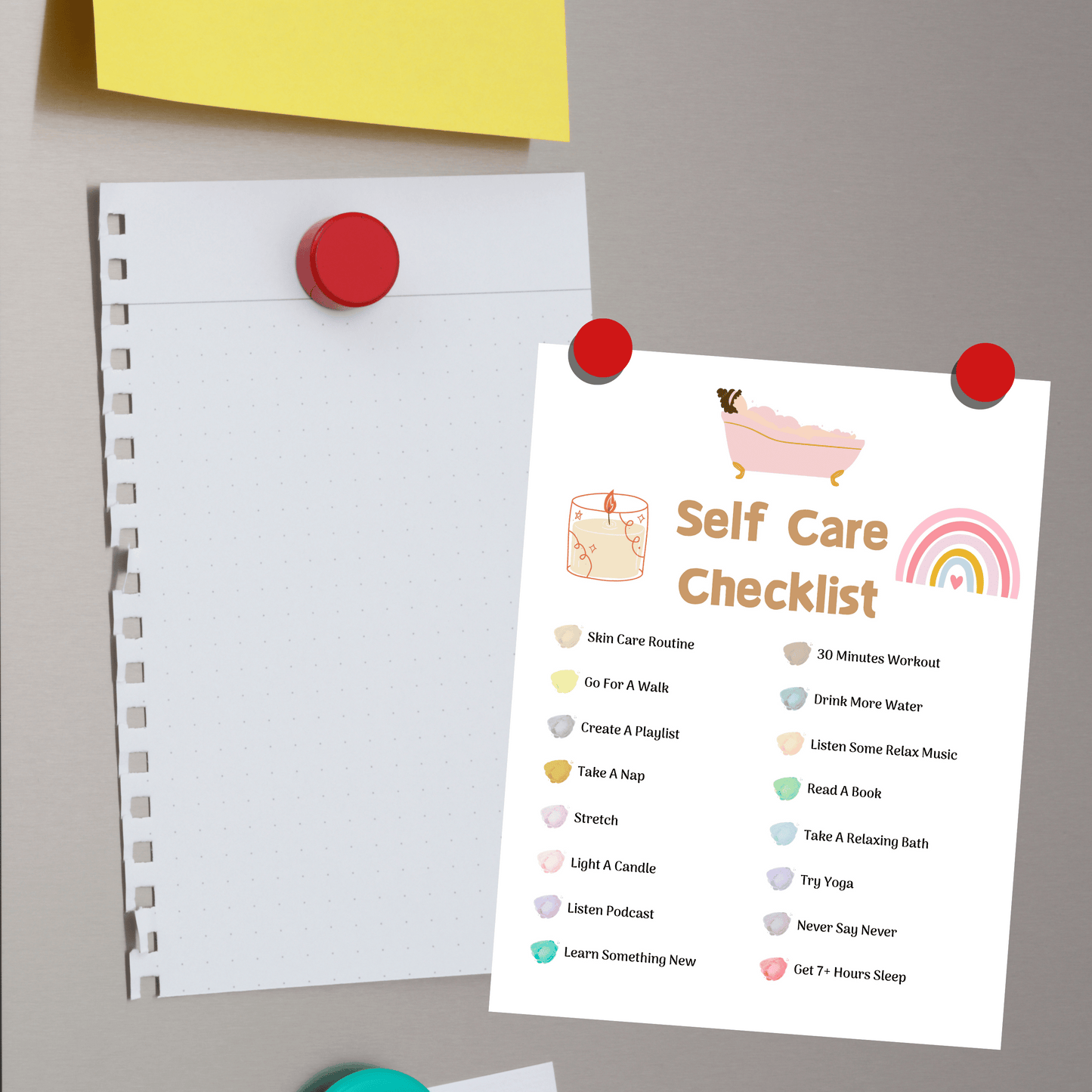 Editable Self Care Checklist 2: Print Out Demo