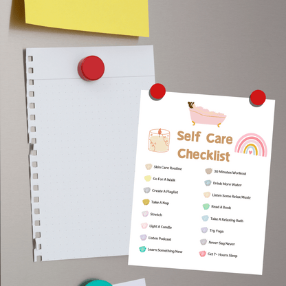Editable Self Care Checklist 2: Print Out Demo
