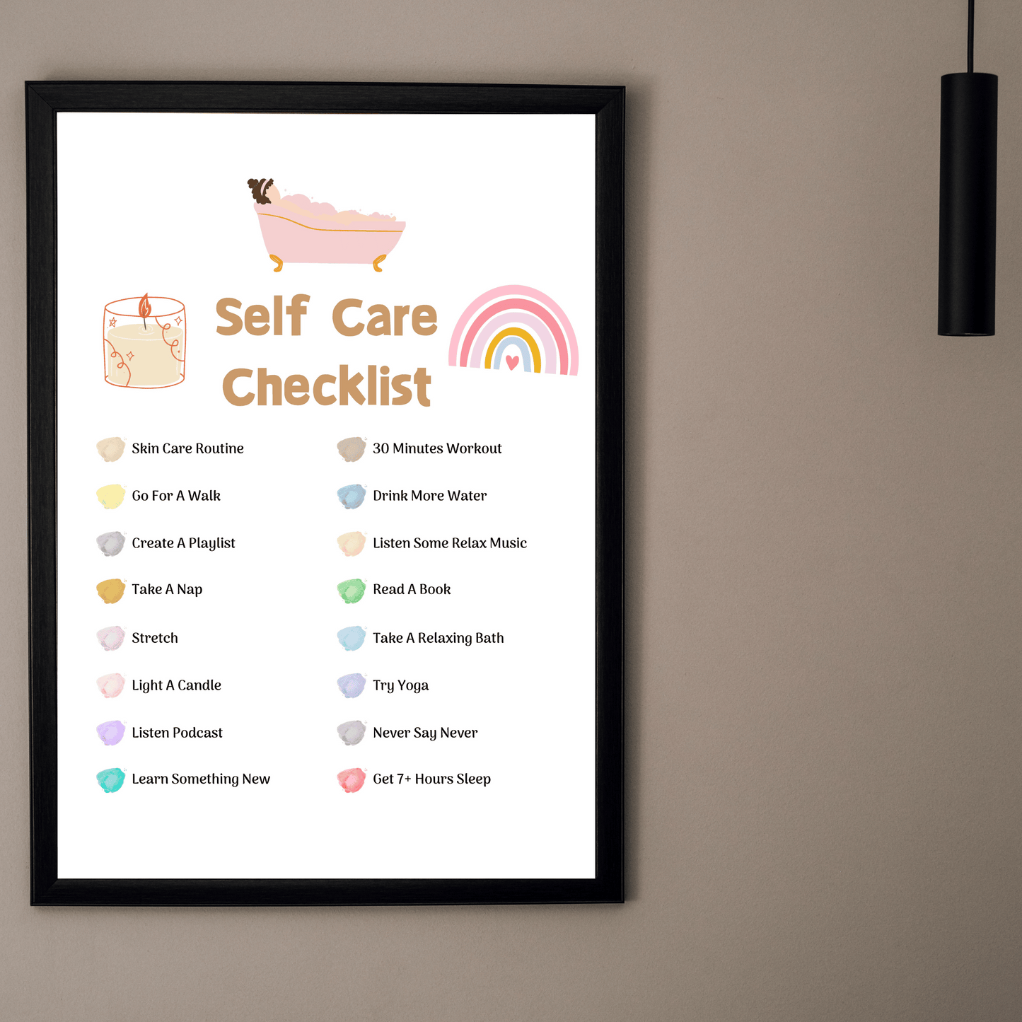 Editable Self Care Checklist 2: Print Out Demo