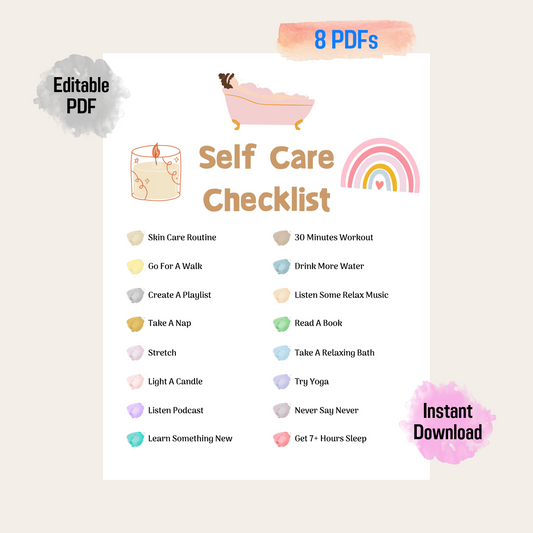 Editable Self Care Checklist 2