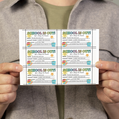 Editable Summer Contact Cards 1: Print Out Demo