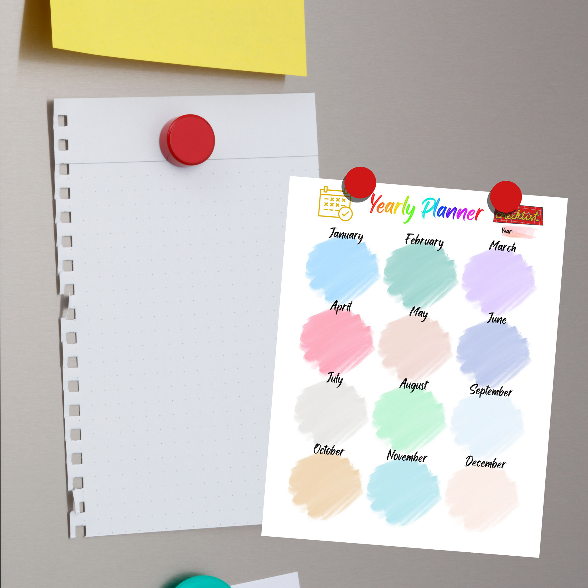 Editable Year At A Glance 3: Print Out Demo