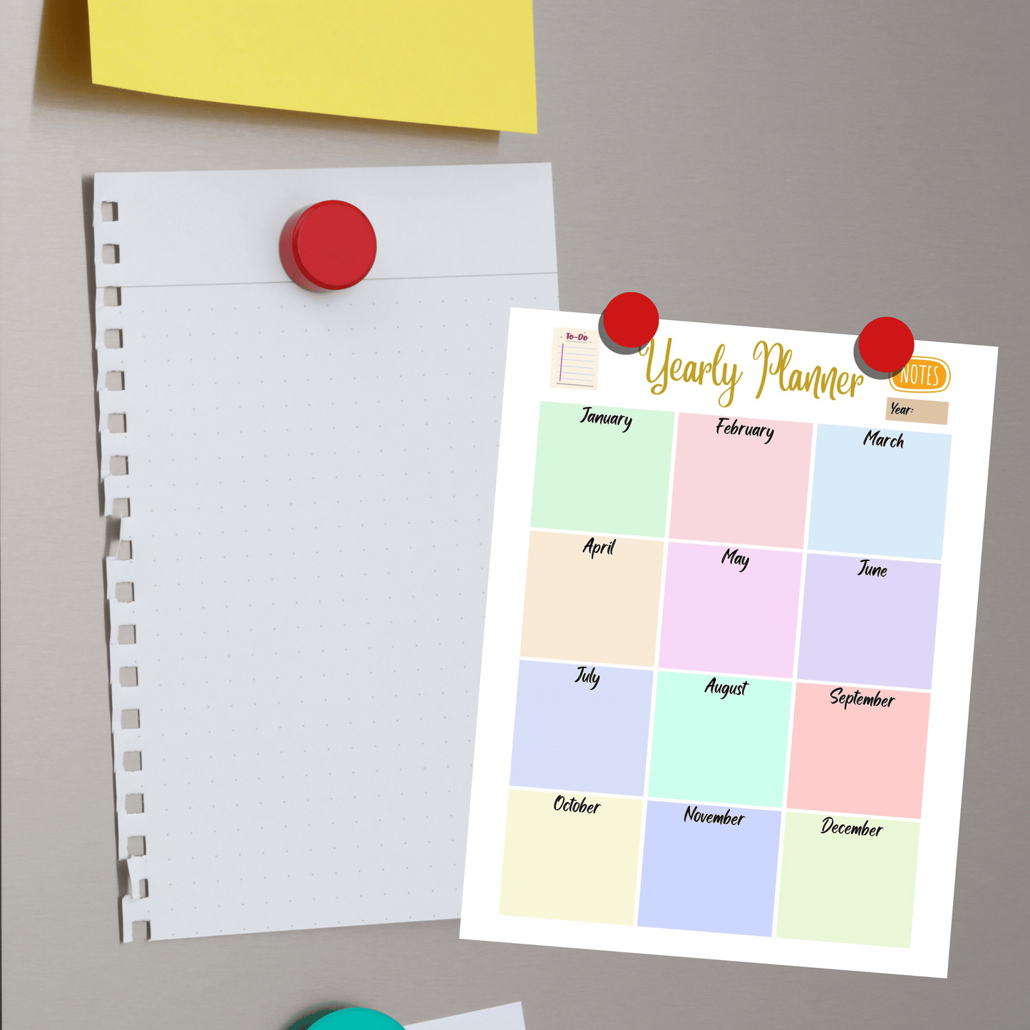 Editable Year At A Glance 4: Print Out Demo