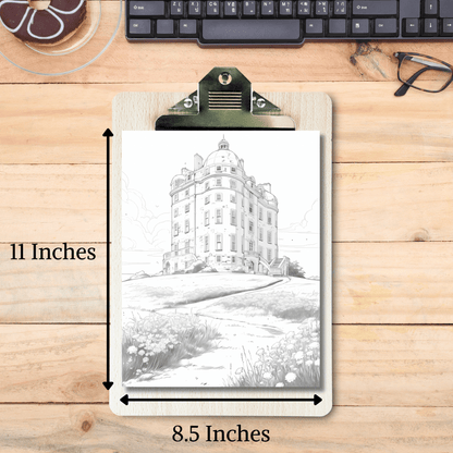 20 Pages English Castle Coloring Book, Journey Through Historic British Architecture