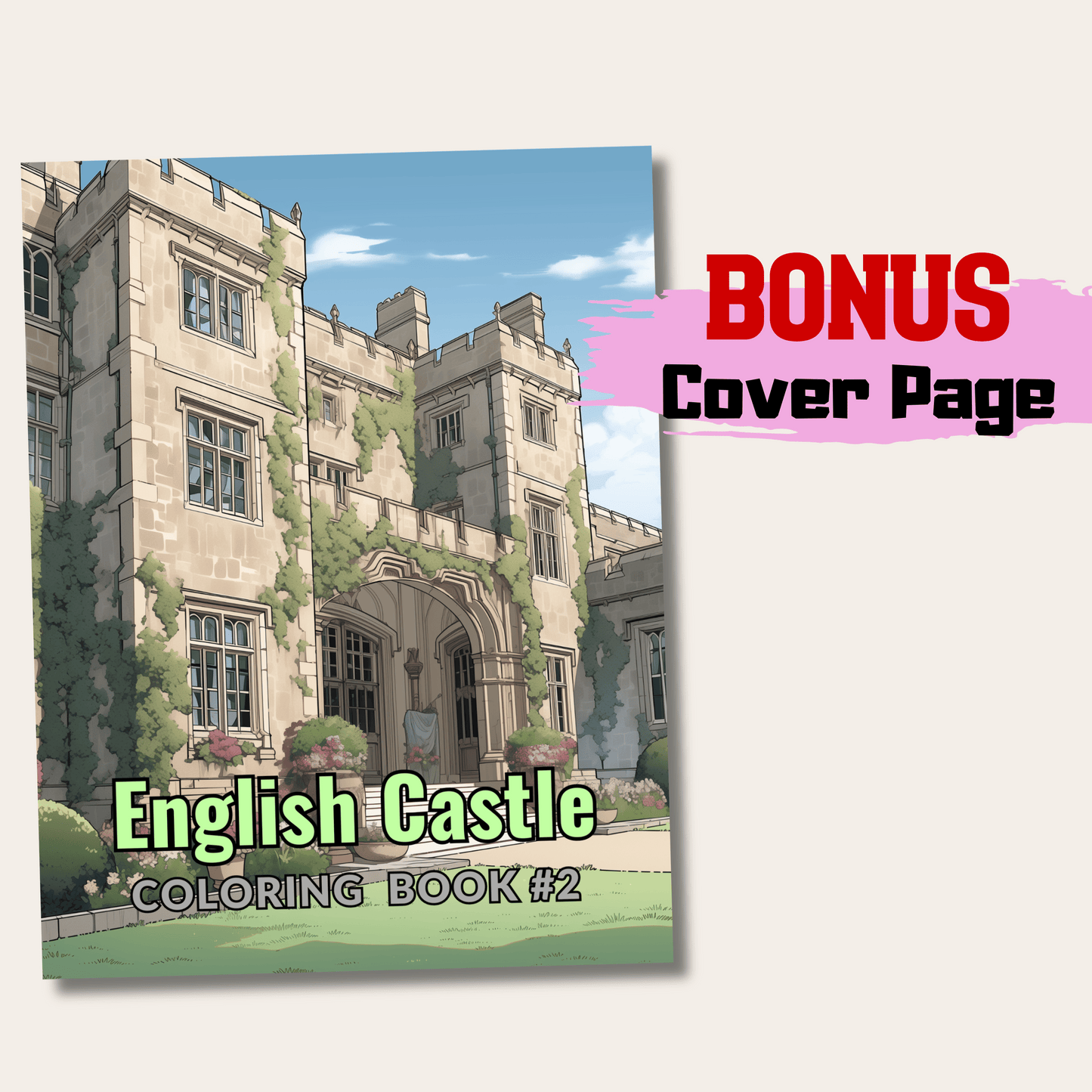 20 Pages English Castle Coloring Book, Journey Through Historic British Architecture