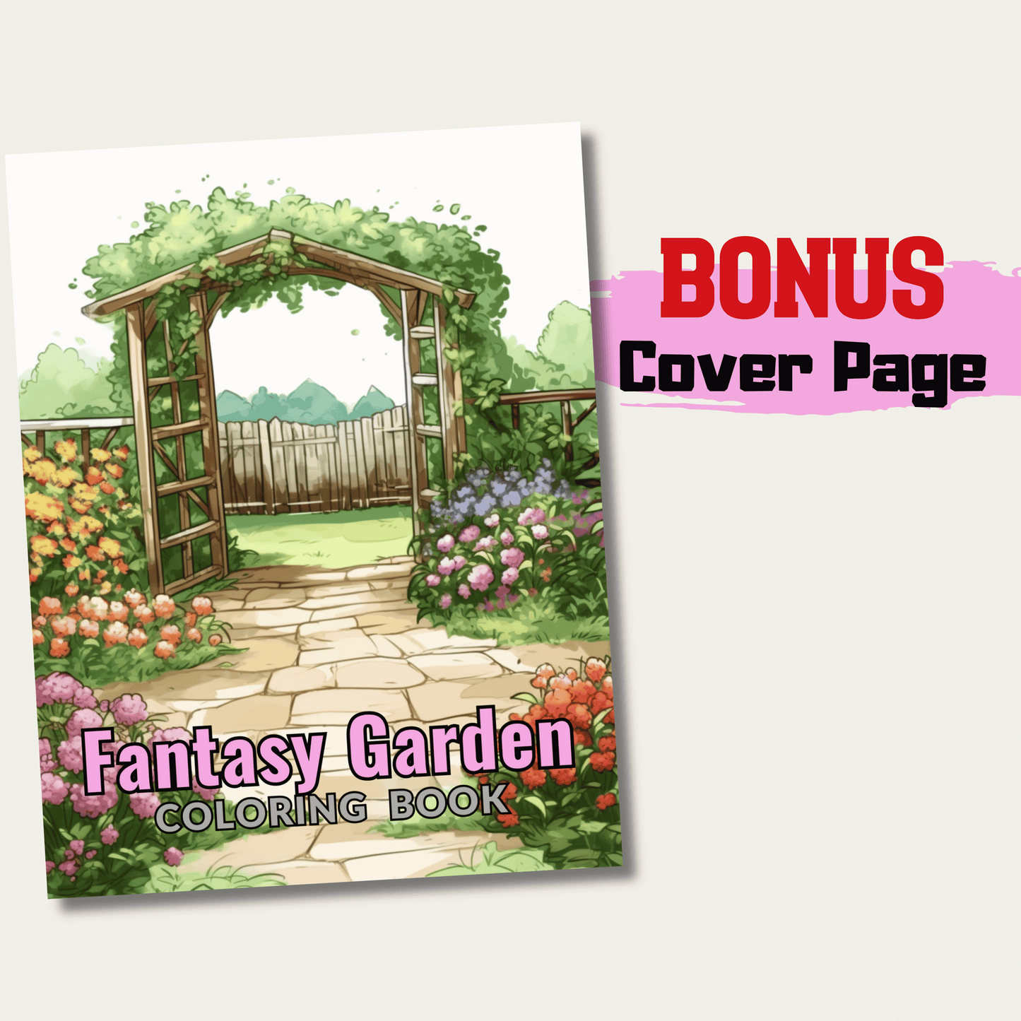 Fantasy Garden Coloring Book 1: Fantasy Garden Cover Page