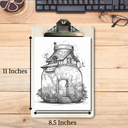 Fantasy Houses In A Jar Coloring Book 1: Fantasy House In A Jar Print Out Size Demo