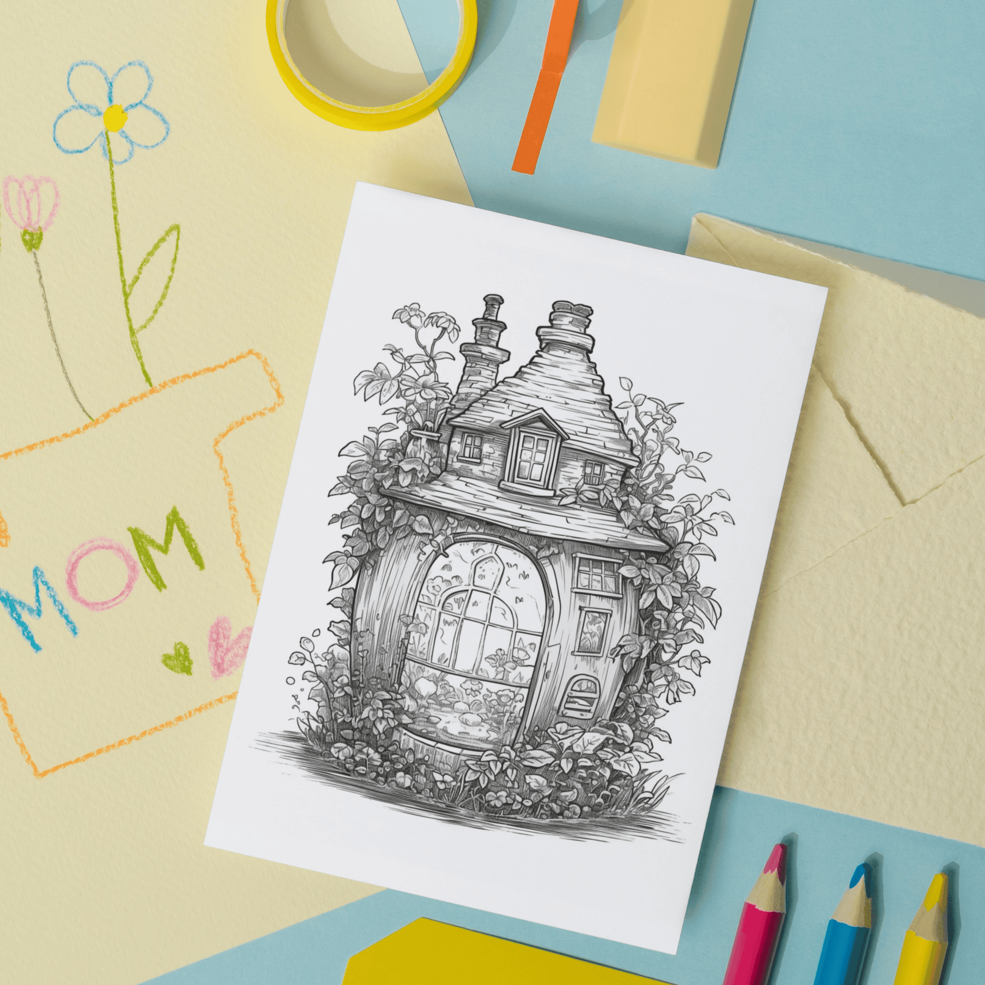 Fantasy Houses In A Jar Coloring Book 1: Fantasy House In A Jar Print Out Demo