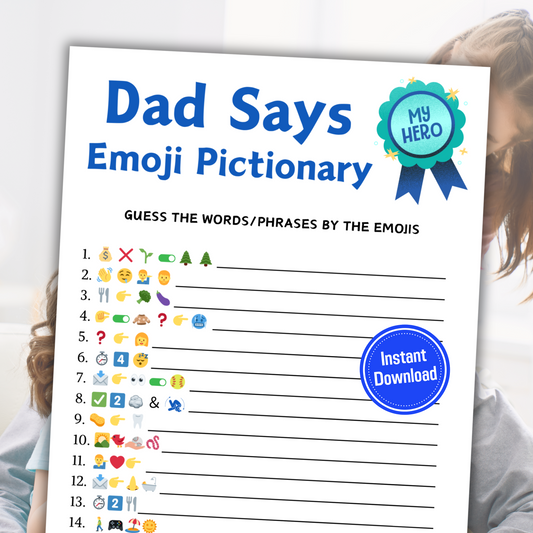 Fathers Day Dad Says Emoji Pictionary Game | Funny Fathers Day Game for Kids and Adults