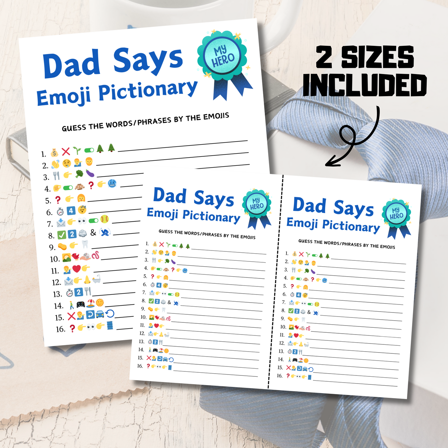 Fathers Day Dad Says Emoji Pictionary Game | Funny Fathers Day Game for Kids and Adults