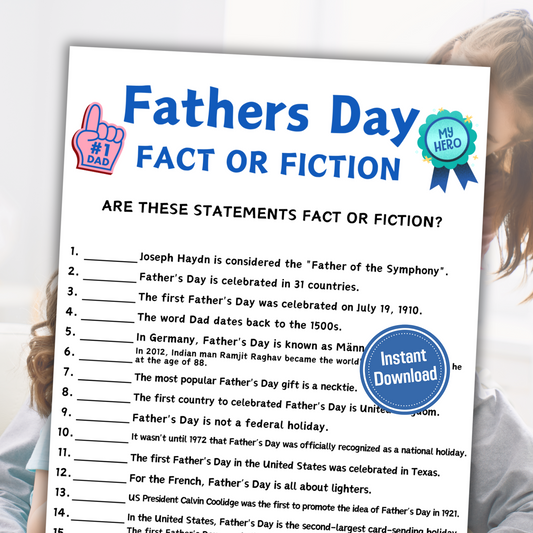 Fathers Day Fact or Fiction Game | True or False Game For Adults and Kids