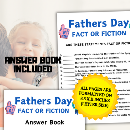 Fathers Day Fact or Fiction Game | True or False Game For Adults and Kids