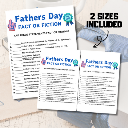 Fathers Day Fact or Fiction Game | True or False Game For Adults and Kids