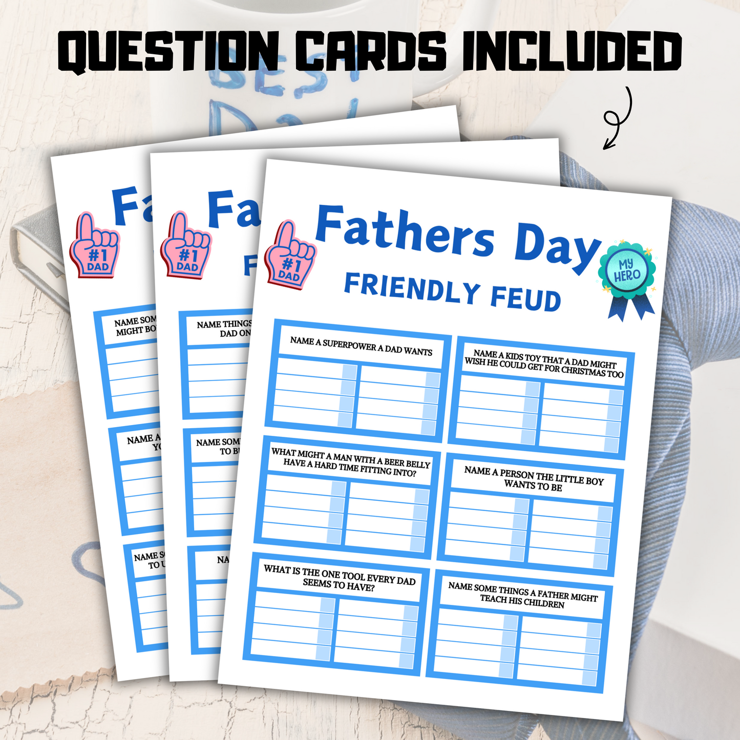 Fathers Day Friendly Feud Game | Fathers Day Trivia Quiz Printable