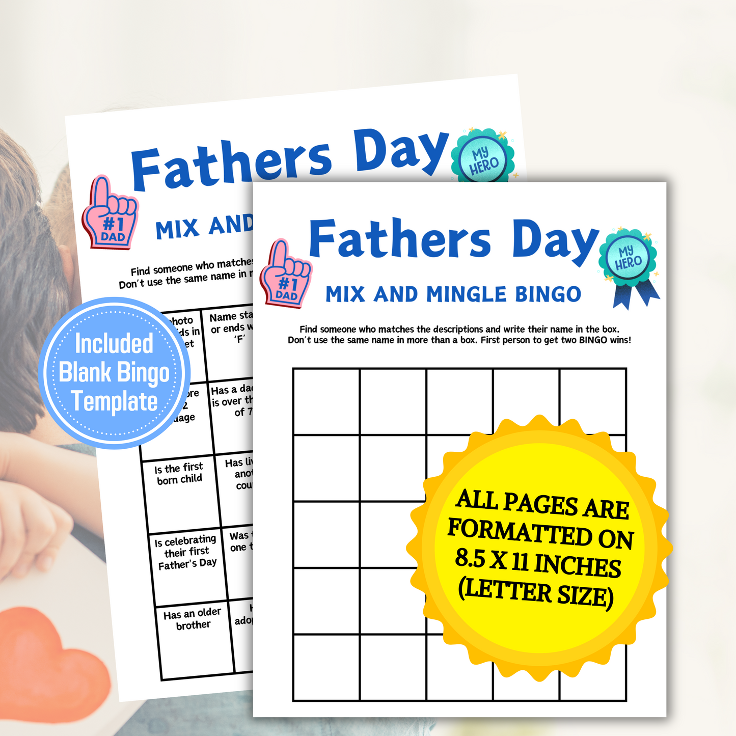 Fathers Day Mix and Mingle Bingo | Fathers Day Find the Guest Bingo