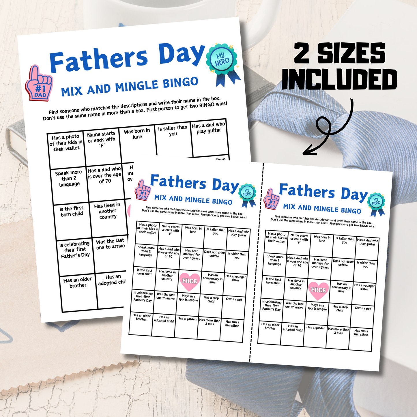 Fathers Day Mix and Mingle Bingo | Fathers Day Find the Guest Bingo