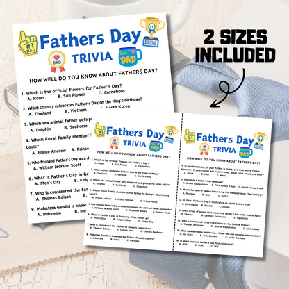 Fathers Day Trivia Game | Printable Father's Day Quiz For Adults and Kids