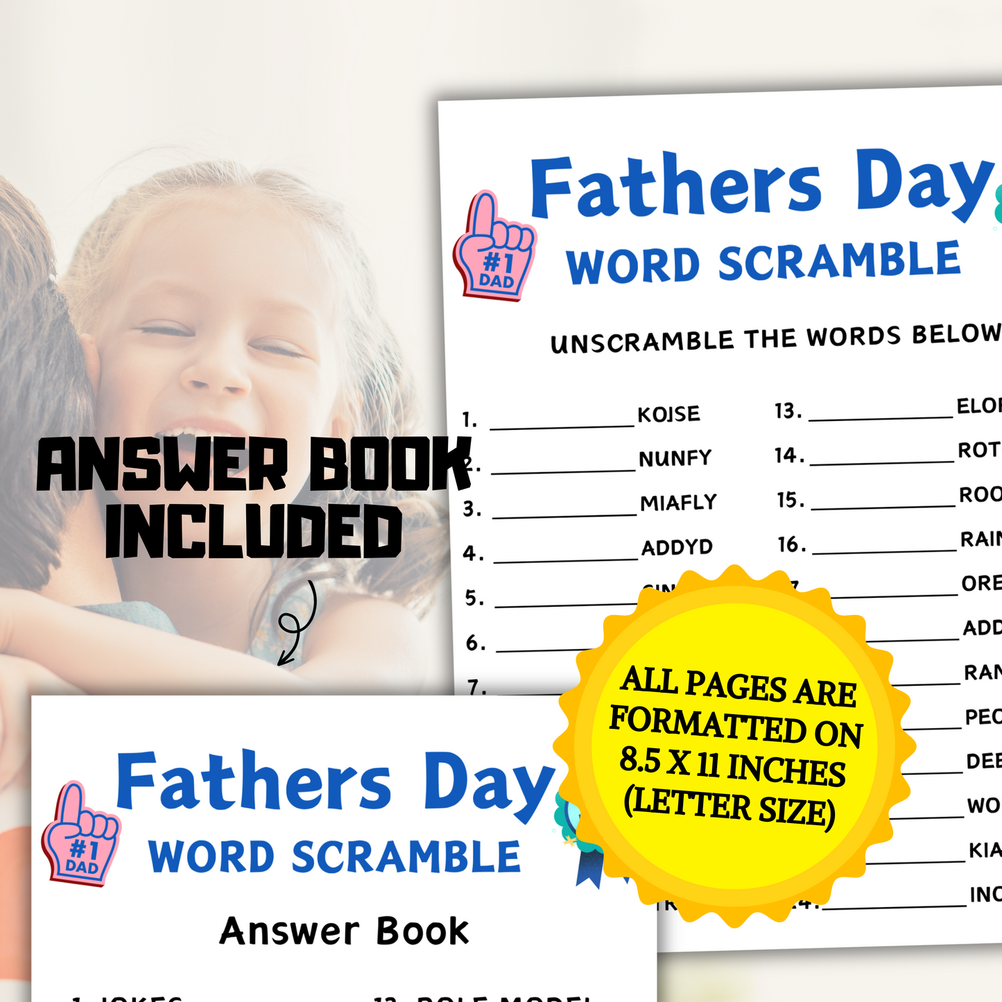 Fathers Day Word Scramble Game | Word Game For Adults and Kids