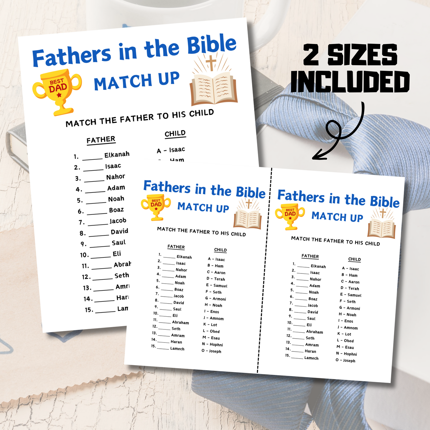 Fathers in the Bible Matching Game | Father's Day Bible Games