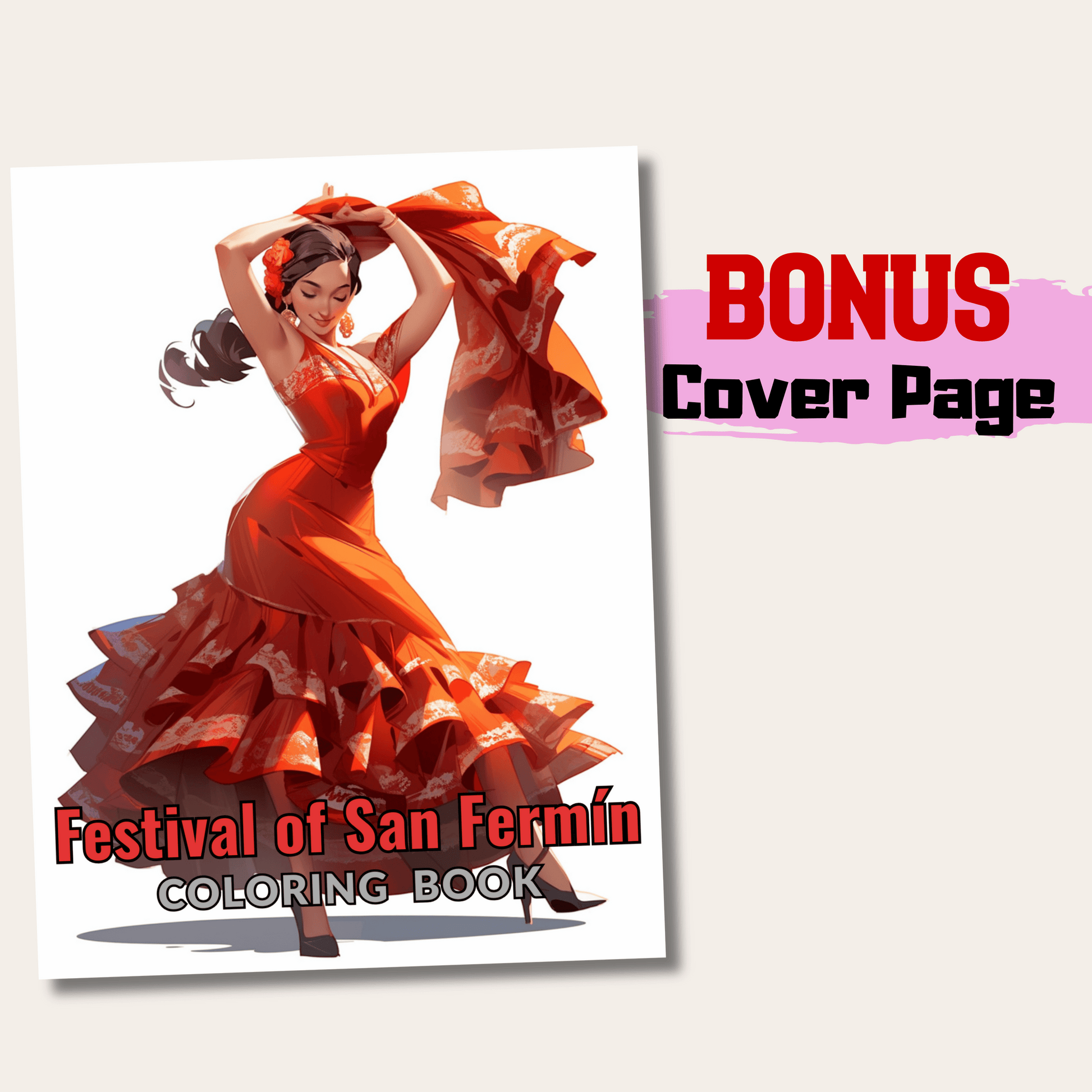 Festival of San Fermin Coloring Book 1: Festival of San Fermin Cover Page