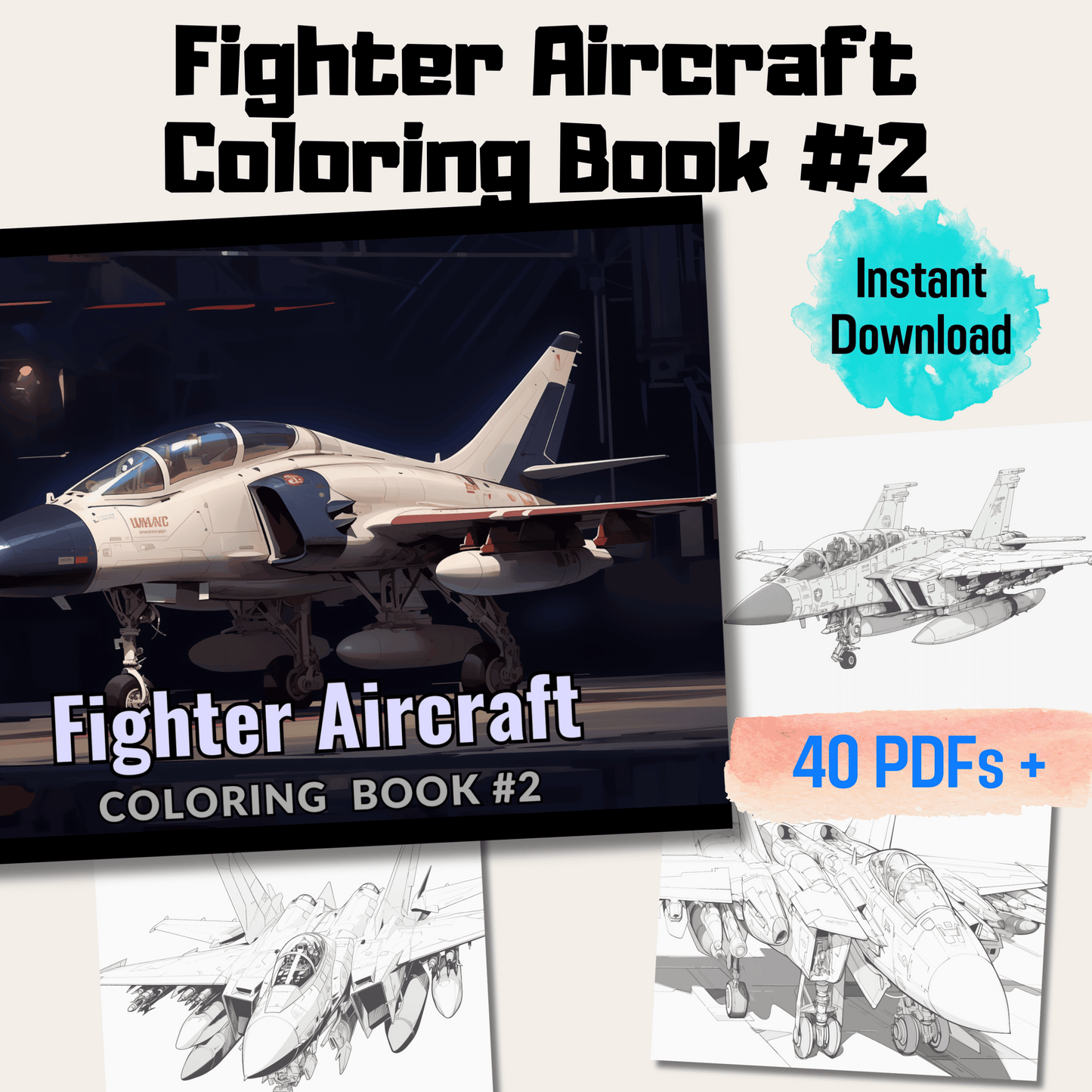 Epic Fighter Jet Coloring Book, Inspire Creativity and Learning with Action-Packed Aircraft Designs