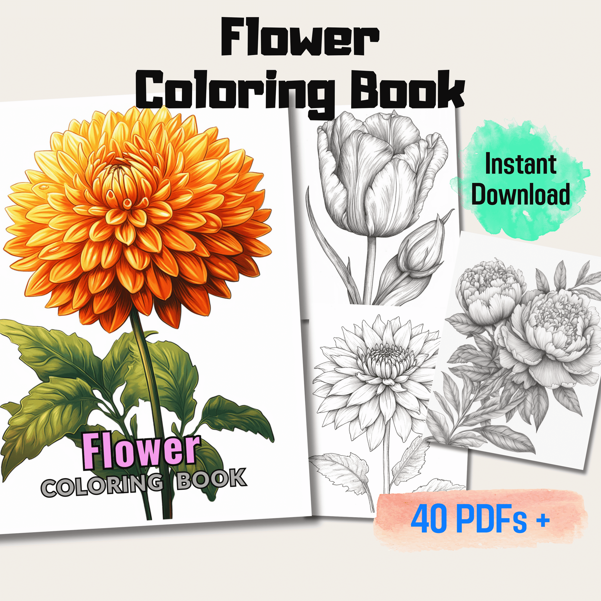 Flower Coloring Book 1: Flowers