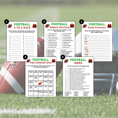 Football Games Bundle | Printable American Football Party Game