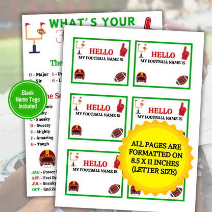 Football Games Bundle | Printable American Football Party Game